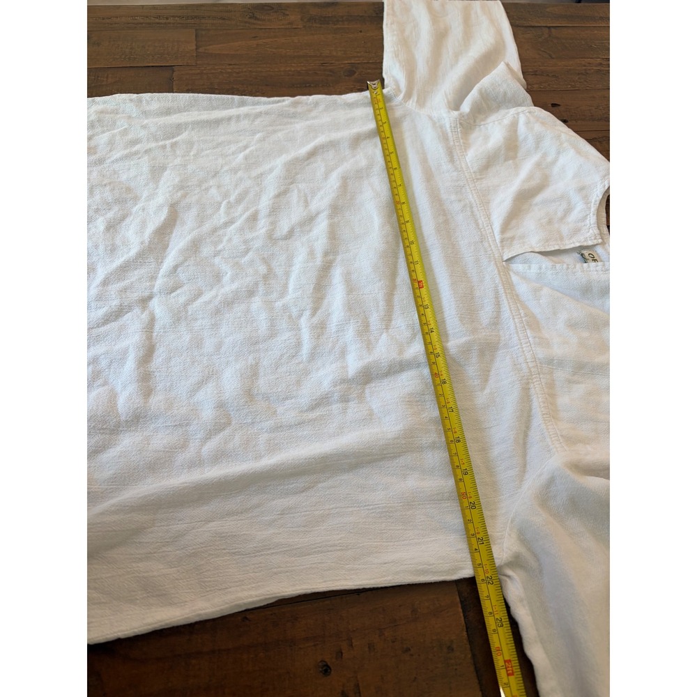 Orvis White Linen Blend Notched V-Neck Tunic Blouse Top Womens Large L - Picture 5 of 6